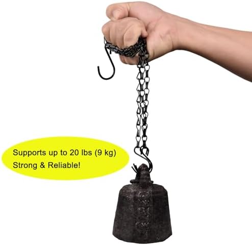 Hanging Basket Chain,22 Inch Black Hanging Chain,Chain for Hanging Plants with Hooks for Bird Feeder Hanging Planter Porch Wind Chime (Black, 22 Inch-5PCS)
