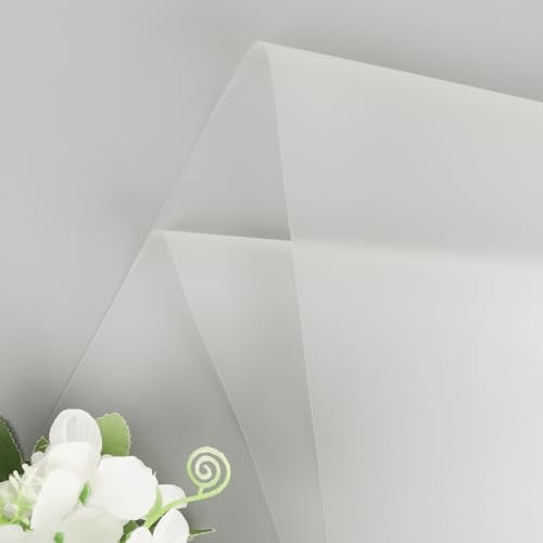 NESCCI 20 Sheet Flower Wrapping Paper (Misty Transparent White)