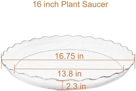 2 Pack of 16 inch Plant Saucer Plant Tray, Plastic Plant Saucer, Heavy Duty Plant Tray for Pots, Plant Saucers for Indoors Planter, Garden Water Plate Bowls for Gallon Grow Bags (Beige)