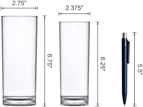 Amazing Abby - Viola Minuto - Plastic Cylinder Vases (8-Piece Set), Acrylic Flower Vases for Wedding Centerpieces, Home Decorations, Office Ornaments, Shatter-Proof, 6" + 7" (H) (Not Glass)