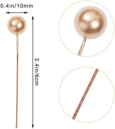 Lystaii 200pcs Artificial Holly Berries Mini 10 mm Christmas Fake Berries with Wire Stems Artificial Berry Fake Berry Stems Picks for Christmas Tree Decorations Wreath Craft Wedding Party Decor (Gold)