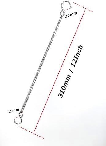 lightstar Hanging Chains with Hooks, 10PCS-12Inch Stainless Steel Chain for Hanging Bird Feeders Planters Baskets Billboards Lanterns Wind Chimes Ornaments Outdoor/Indoor Use (2 Hooks - 10pcs)