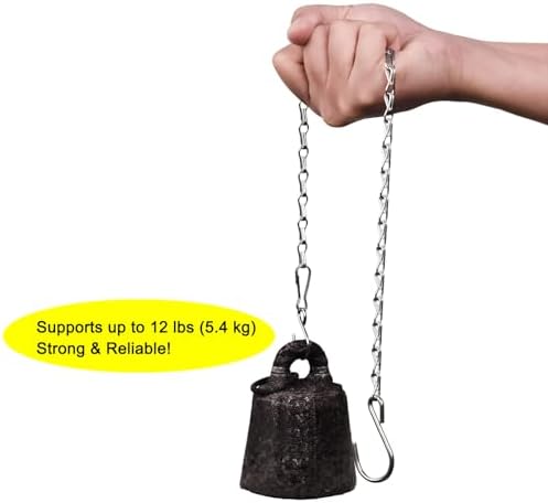 Chain for Hanging Plants,21 Inch Silver Hanging Chain, Small Hanging Basket Chain Kits with Hooks for Bird Feeder Hanging Basket Extender Porch Wind Chime (Silver, 21 Inch-6PCS)