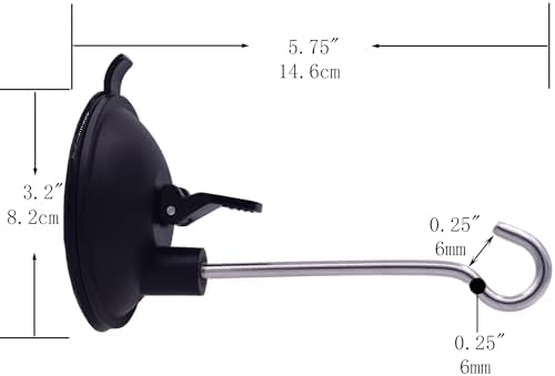 YYST Window Suction Cup Hanger - for Bird Feeders and Wind Chimes- no Feeder and Wind Chimes - 2 Pack, NOT FIT Porous Surfaces - Wood