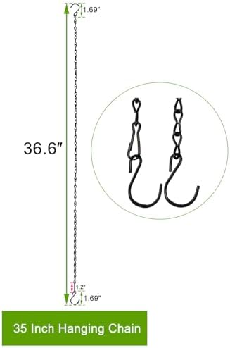 Chain for Hanging Plants,35 Inch Black Hanging Chain(Black, 35 Inch-2PCS)