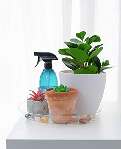 TRUEDAYS 20 Pack 6 Inch Plant Saucers Clear Plant Saucers Flower Pot Plastic Drip Trays Excellent for Indoor & Outdoor Plants