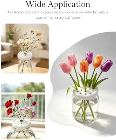 3 Pack Silicone Flower Arranger, Reusable Floral Grid for DIY Bouquet,Grey