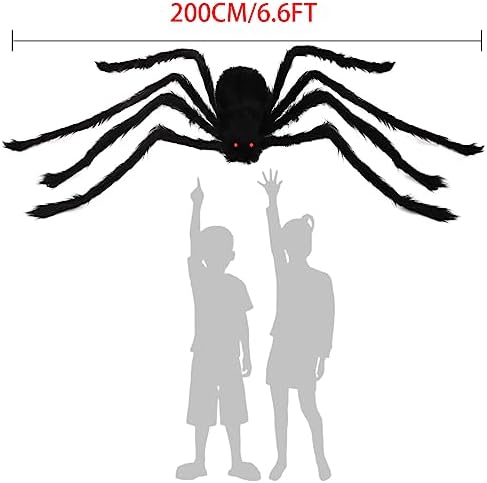 Halloween Giant Spider Decorations Outdoor: 6.6 Ft Scary Fake Spider Decor