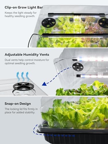 GLOWRIUM Seed Starter Tray with Grow Lights, 108-Cell Plant Germination