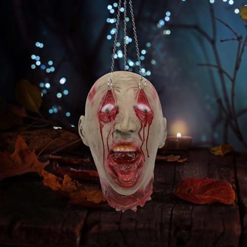 Bulex Severed Head Zombie Decorations Scary Halloween Realistic Props Hanging Bloody Head Haunted Party Décor