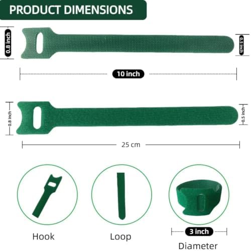 100Pcs 10-Inch Green Adjustable Plant Ties, Christmas Garland Ties
