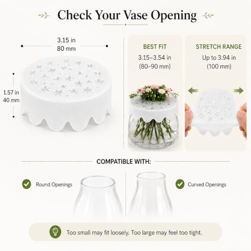 2 Pack Silicone Flower Arranging Grid for Vases, Flower Arrangement Holder