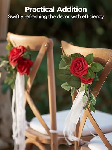InnoGear Fake Roses 100 Pcs Dark Red Flowers Artificial Faux Foam Floral