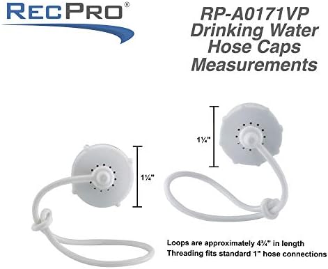 RecPro White Carded Drinking Water Hose Storage Cap | Hose Plug | 3/4 Male and Female (2 Cap)