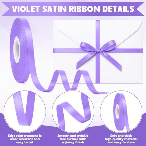 3/8In 30Yards Thin Violet Ribbon for Gift Wrapping Birthday Graduate