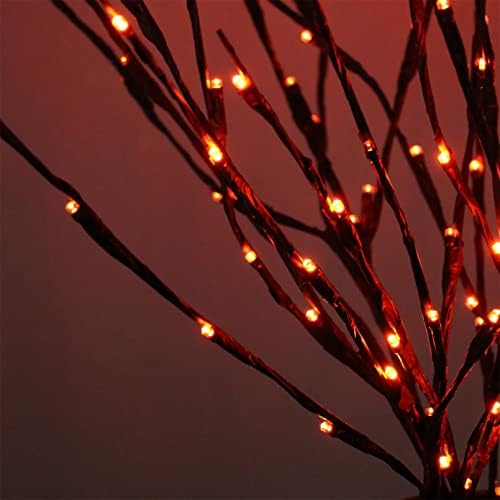 AMARS 2 Pack Halloween Lighted Branches Lights Decorations, Battery Operated, Twig Willow Decorative Orange Red LED Branch for Vase, Indoor, Fireplace, Porch, Party