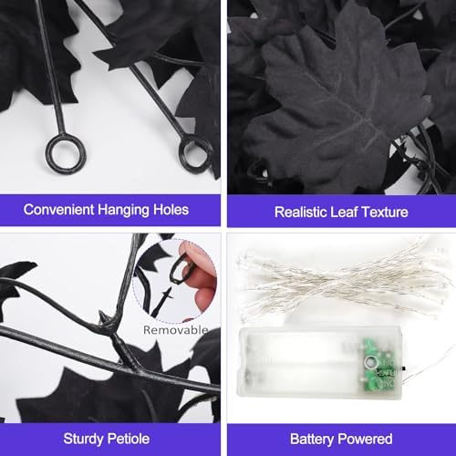Joyhalo 2 Pack 5.7FT Halloween Garlands with Purple Lights