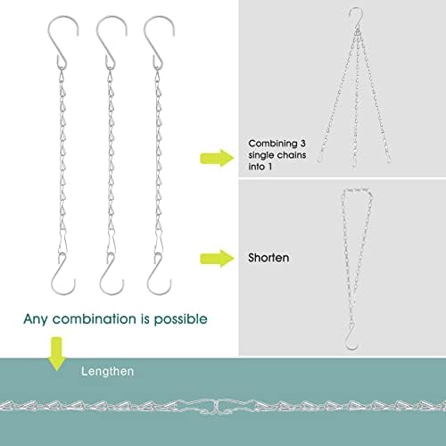 Chain for Hanging Plants, 10 Inch Silver Hanging Basket Chain