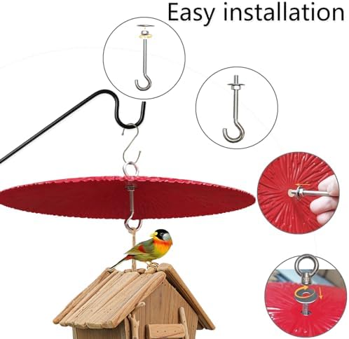 13" Bird Feeder Baffle, Metal Hummingbird Feeder Rain Guard, Shade Cover