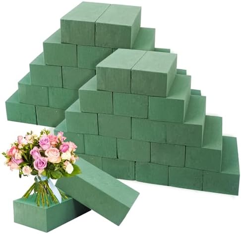 Prashent 96Pcs Floral Foam Blocks Green Wet Dry Flower Foam Plant Foam for Fresh & Artificial Flower Arrangements DIY Craft 5.5”L x 3.1”W x 1.7”H