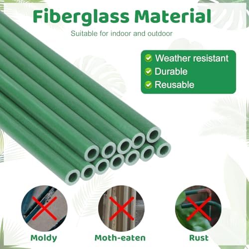 12 Inch Adjustable Plant Stakes, 16 Pcs Plant Supports Plant Sticks