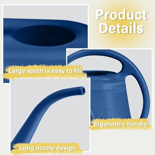 Hand Watering Can - for Home Plant Garden - 1/2 Gallon - Blue