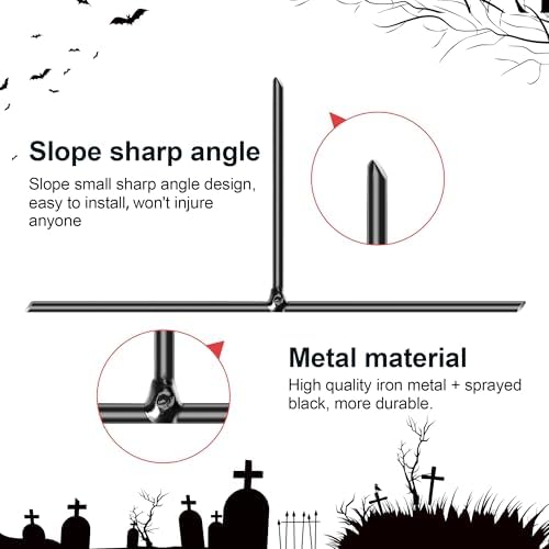 12 Pcs Halloween Tombstone Stakes, 7" x 3" Tombstone Metal Stakes