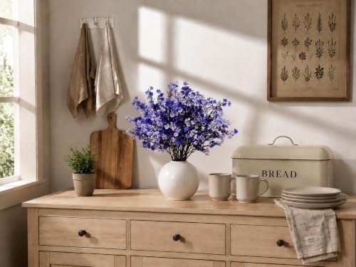 Mandy's 6 Bundles Artificial Shades of Blue Baby’s Breath Flowers