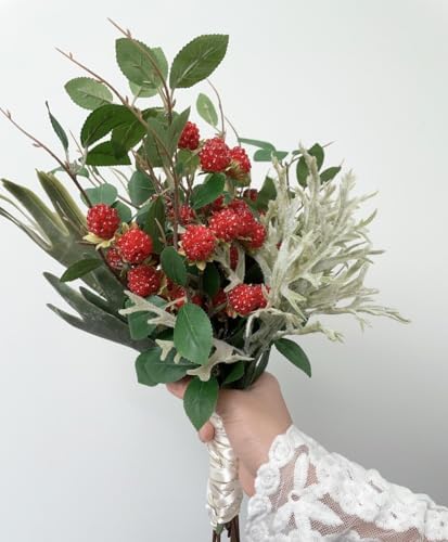 7Pcs Artificial Raspberry Plant Stems 15.7''