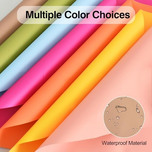 BEISHIDA 20 PCS Brown Floral Wrapping Paper-Matte Waterproof Flower Wrapping Paper Bouquet for Florist Supplies, DIY Crafts, Gift Packaging, Valentine Mother's Day Wedding, Birthday Gift