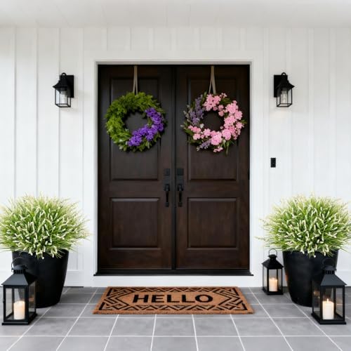 Ammyoo 24 Pcs Artificial Fake Plants UV Resistant for Outdoor Decoration