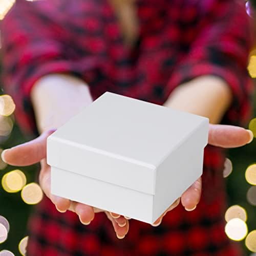 Oairse White Gift Boxes with Lids Nesting Gift Boexs for Presents Set of 4 Small White Gift Boxes for Flower Arrangements Paper Mache Boxes for Bridesmaid, Proposal, Wedding, Birthday, Party Favor