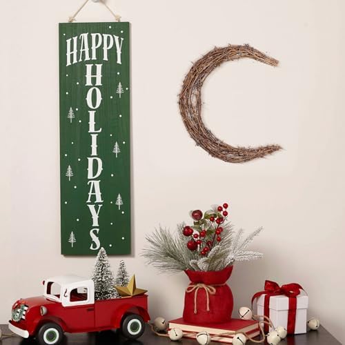 NOLITOY Natural Grapevine Wreath, DIY Crafts Moon Shape Wreath Hoop Vine Branch, Ratten Garland for Holiday Decor Party Favors(11.79 Inch) (Pack of 2)