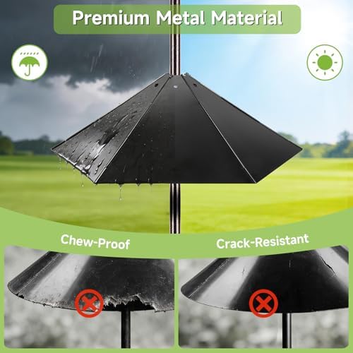 YINGYM Widened 19" Metal Squirrel Baffle for Bird Feeder Poles, 2 Pack