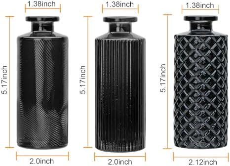Glass Bud Vase Set in Bulk, 9pcs Mini Vintage Flower Vases