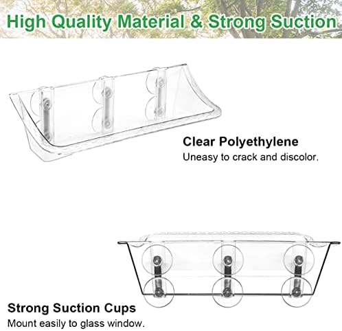 Clear Window Mounted Bird Feeder Bath, 1 Pack