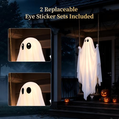 Halloween Decorations Outdoor, 4.3FT Swinging Ghost Hanging Decor