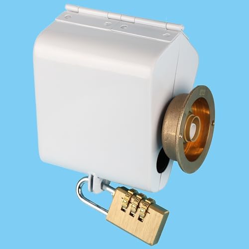 Outdoor Faucet Iock System - Insulated Faucet Iock and Garden Hose Bib Iock Cover, Made of Steel- Prevents Water Theft and Stops Unauthorized Use, Easy to Install White