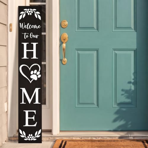 Welcome Sign Porch Decor Front Door Outdoor Wooden Board, Rustic Farmhouse