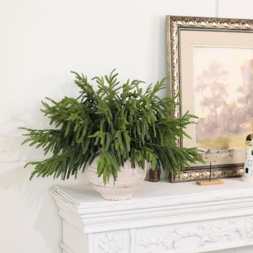 40 Pcs 18"Lifelike Touch Artificial Norfolk Pine Branches for Christmas