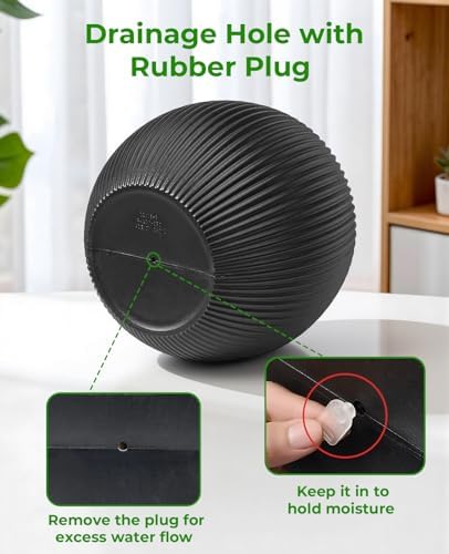 homenote 14.5/12/9.7 Inch Large Plastic Flower Pots with Drainage (3 Pcs)