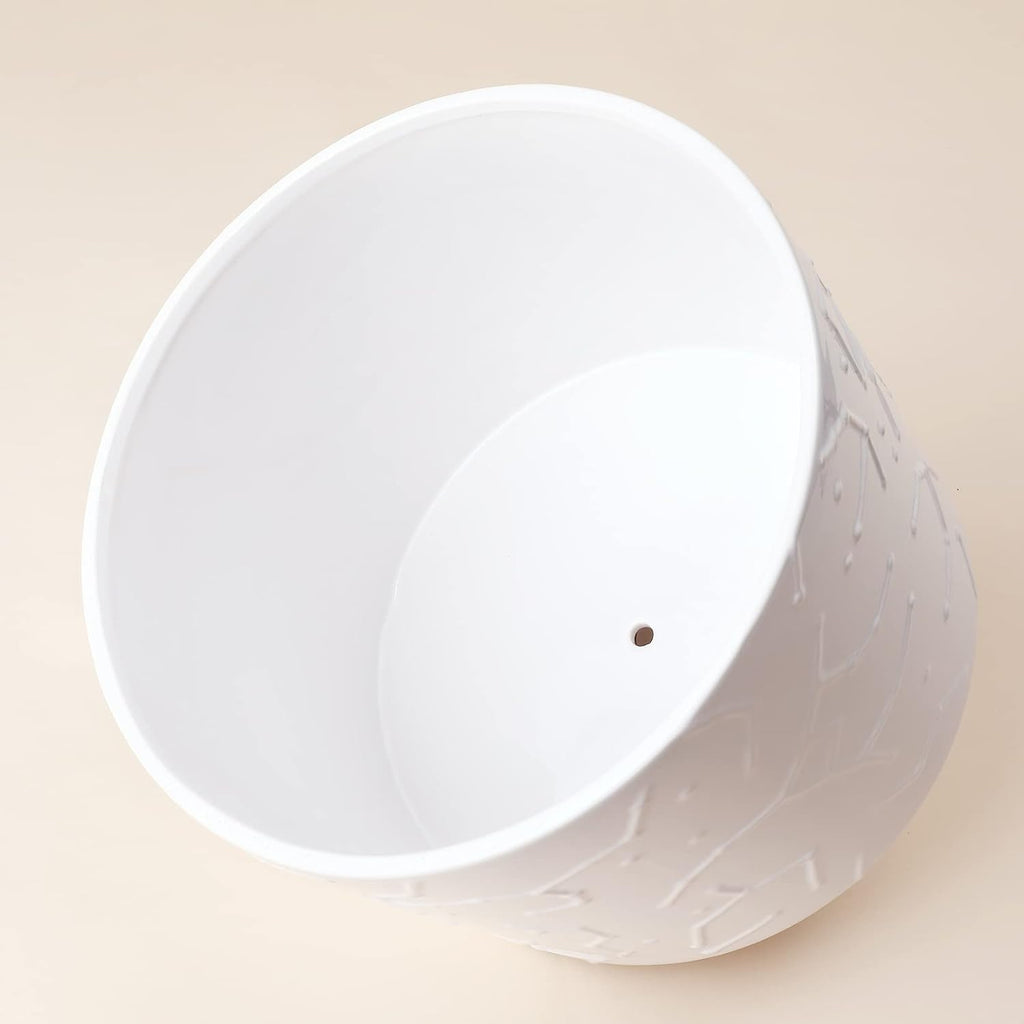 LA JOLIE MUSE Ceramic Pot for Plants, 8 Inch Indoor Planter with Stand | Decorative Plant Pot with Wood Stand and