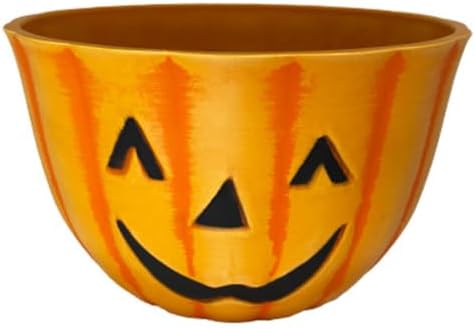 Urban Gardener Jack-O-Lantern Fiber Clay Pots, 10" Dia. Each, Pack of 2