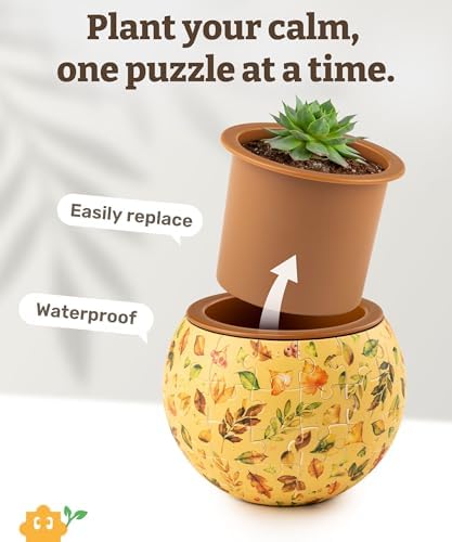 PieceRelax Unique 3D Puzzle Planter - 80 Plastic Pieces [K1105]