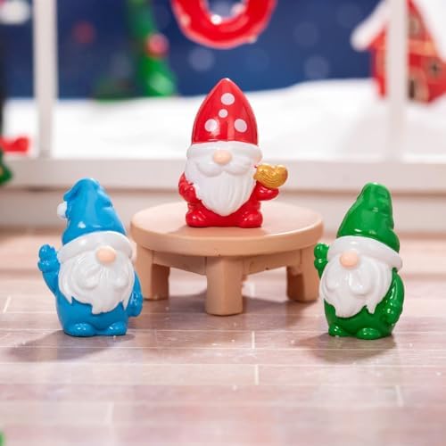 40 Pcs Christmas Mini Resin Gnomes Miniature Gnome Figurines