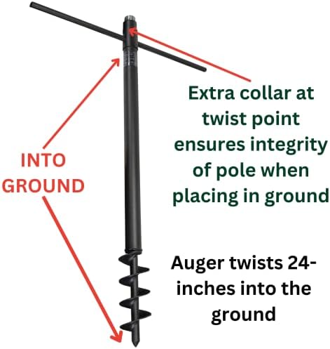 Squirrel Stopper Universal Mounting Pole Kit - Heavy Duty Bird House or Bird Feeder Pole for Outdoors, Galvanized Steel, Threaded Joints, 30 lb Capacity, Auger Base