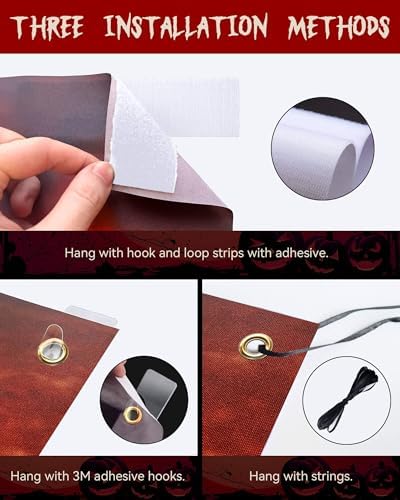 Halloween Door Cover Decor, Outdoor Party Wall Backdrop Sign