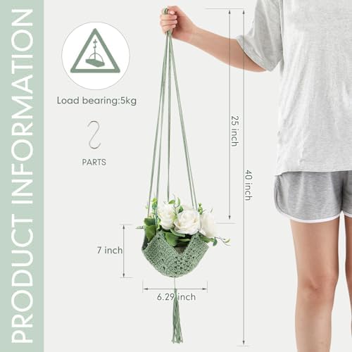 Shappy 2 Pack Boho Macrame Plant Hanger for Indoor