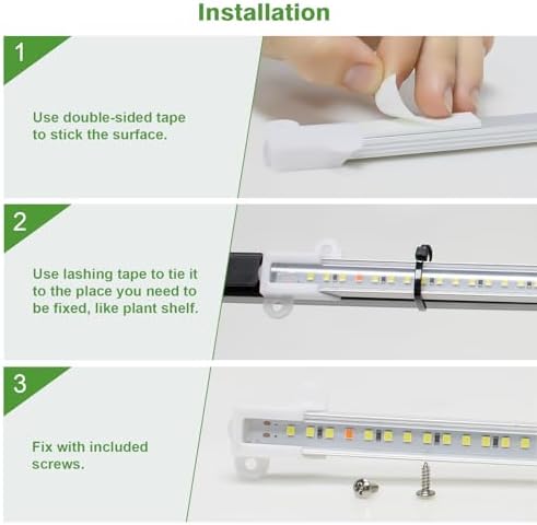 Wiaxulay 16in Grow Light Strip for Indoor Plants, 15W Full Spectrum 6000K
