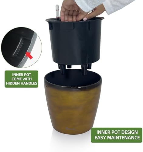 Dexceder 9x8 Self Watering Planter (Yellow Brown Gradient)